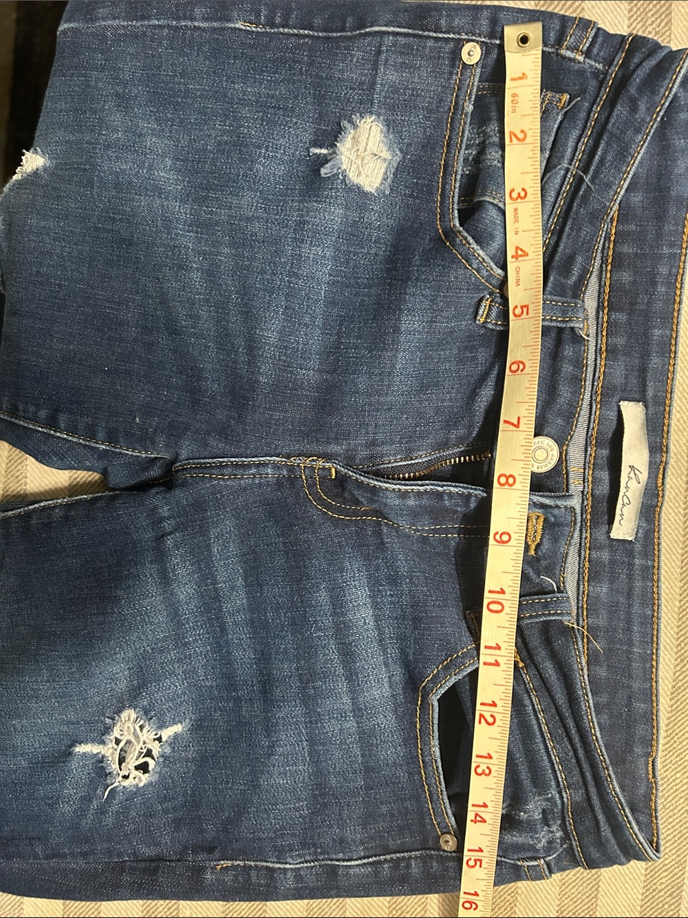 KanCan Dark Blue High Rise Distressed Jeans